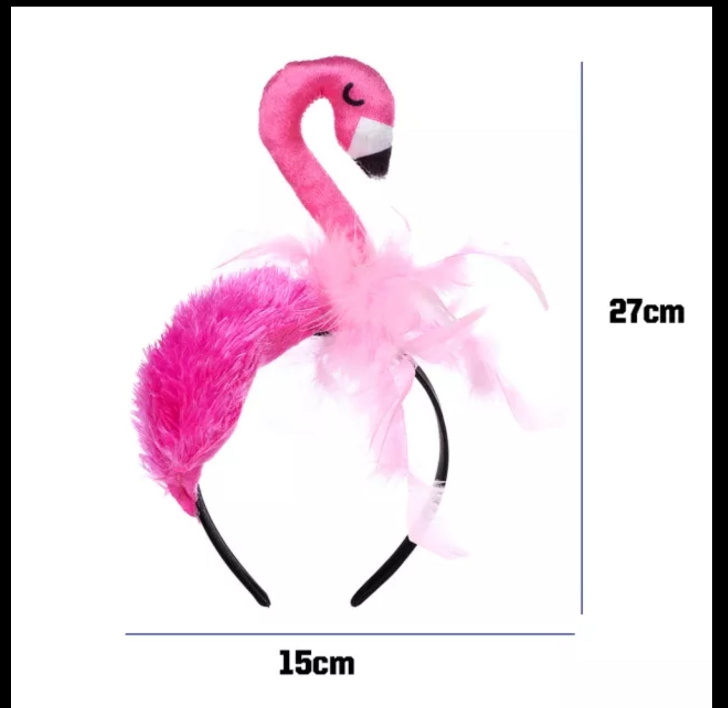 Coiffe flamant rose plume