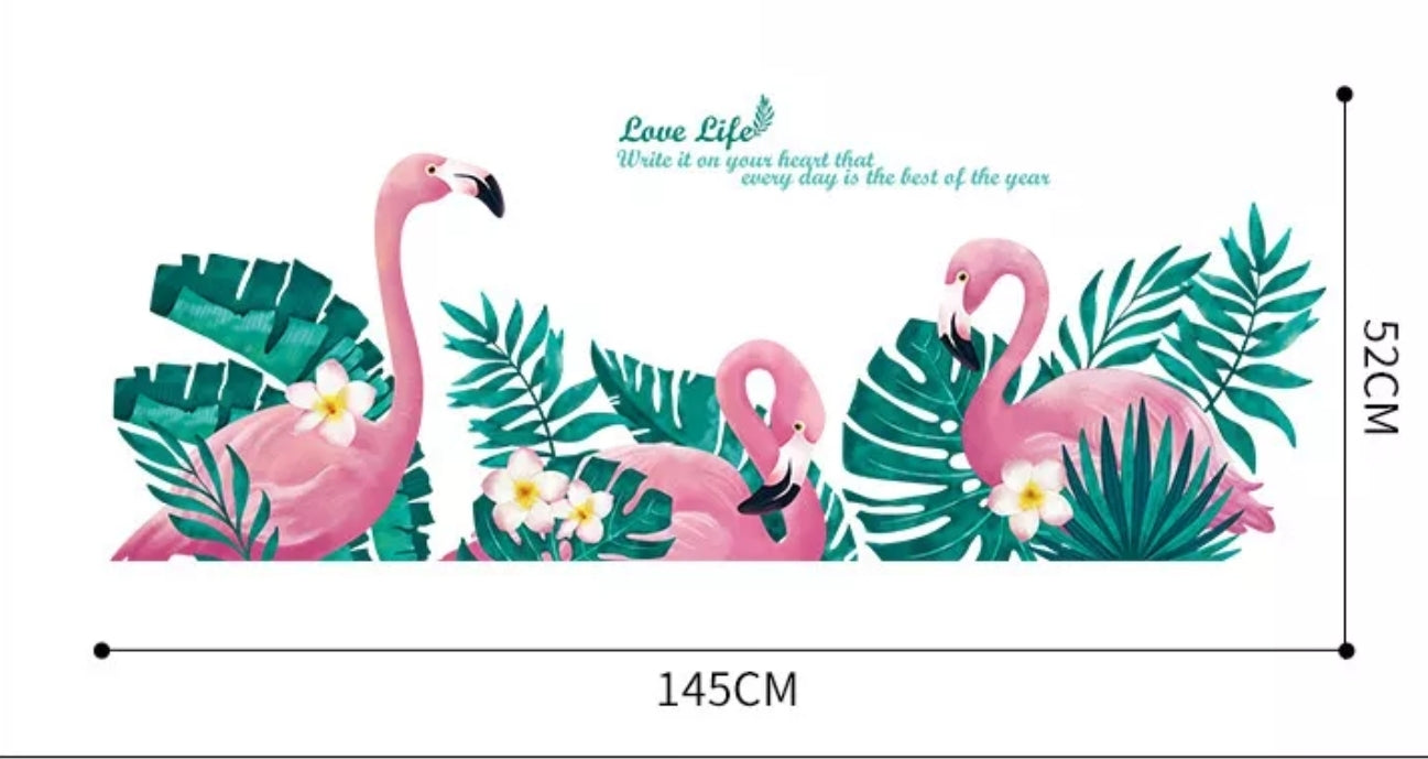 flamant rose a coller au mur