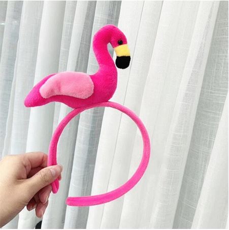 serre tete flamant rose fille