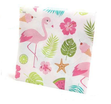 Serviette Papier Flamant Rose
