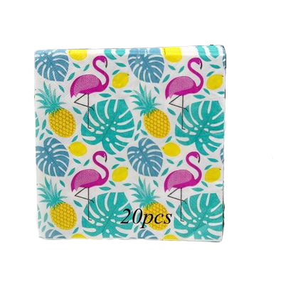 Serviette Papier Flamant Rose Tropical