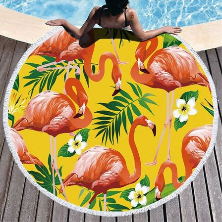 serviette de bain flamant rose tendance