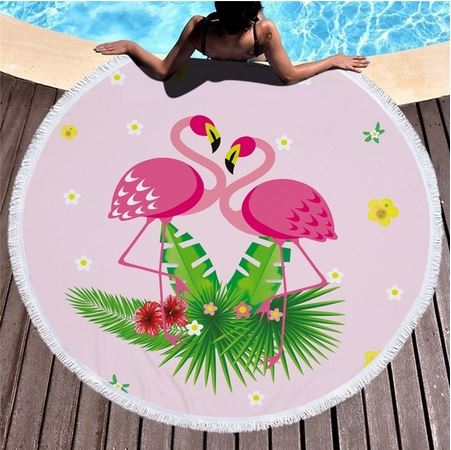 serviette plage pour amoureux flamant rose