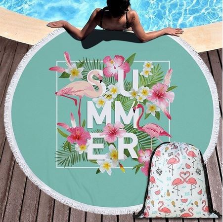 belle serviette de plage pour la plage flamant rose