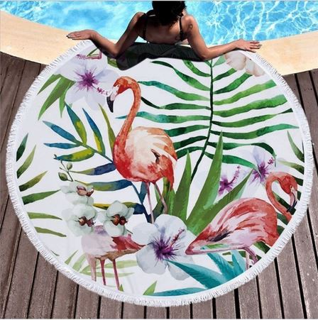 serviette flamant rose ronde pour femme