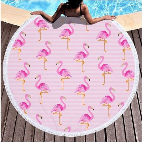 serviettes de plage avec flamants roses