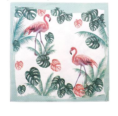 Serviettes Flamant Rose