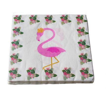 Serviettes avec Flamant Rose