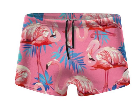 short mini pour homme flamant rose