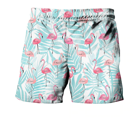 short de bain homme flamants roses