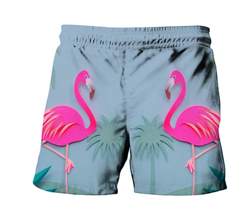 short de bain flamant rose flashy