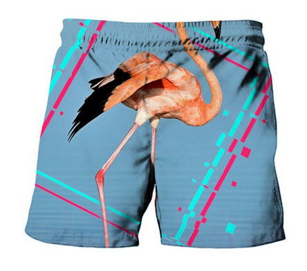 short de bain homme flamant rose photo