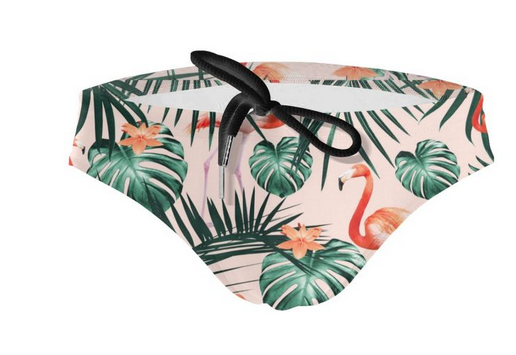 slip de bain homme imprime flamant rose