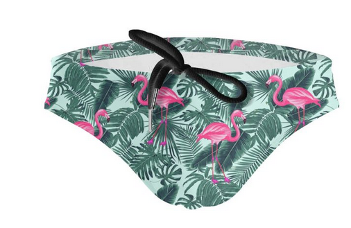 slip kangourou de bain flamant rose homme