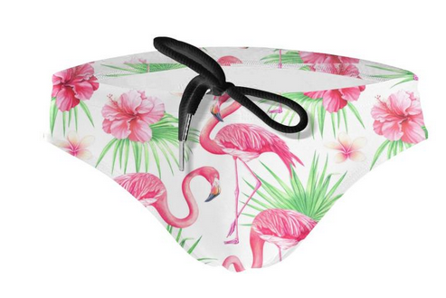 slip homme avec flamant rose pour baignade