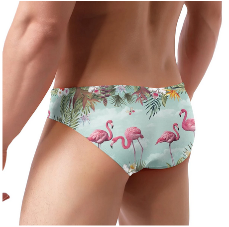 slip de bain belle fesse homme flamant rose