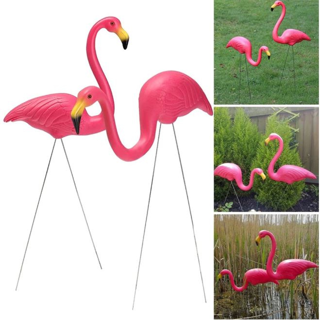 statue flamant rose pour le jardin