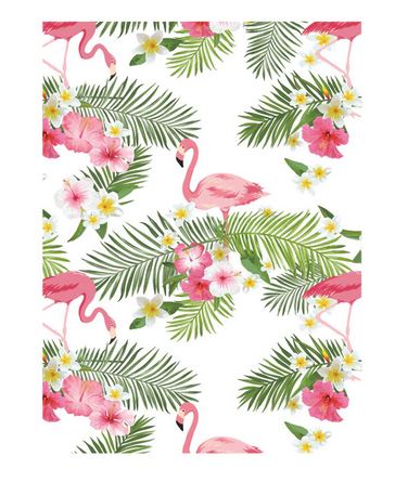 pare vue autocollant flamant rose paradis fleur palmier