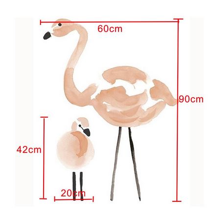 autocollant flamant rose et son bebe