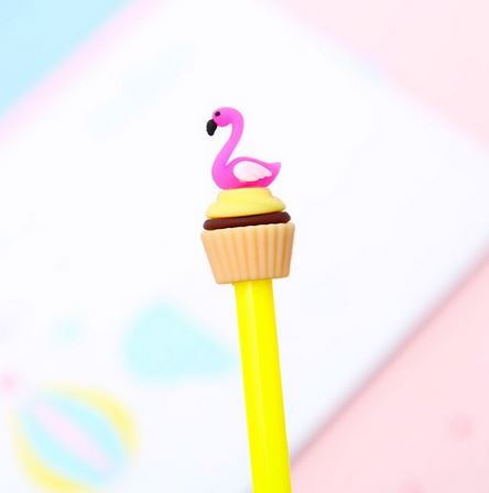 stylo flamant rose coloré