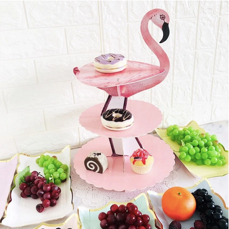 plateau a gateau flamant rose pour anniversaire