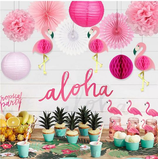 suspension flamant rose pour anniversaire