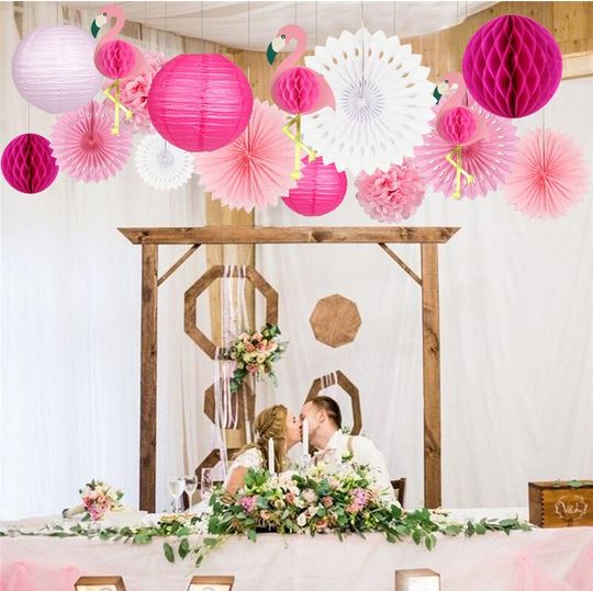 suspension flamant rose mariage