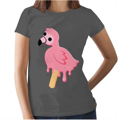t shirt flamant rose femme