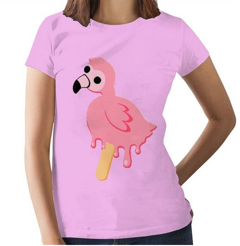 t shirt pour fille flamant rose