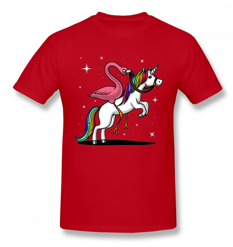 t shirt flamant rose licorne homme