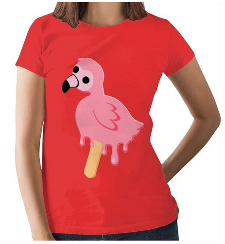 t shirt flamant rose kawaii