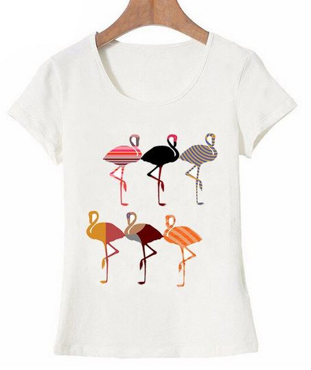 t shirt blanc flamant rose pour femme original