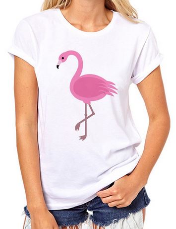 t-shirt flamant rose femme kawaii fille ado
