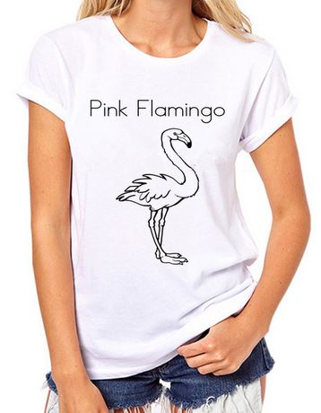 t-shirt femme flamant rose à peindre