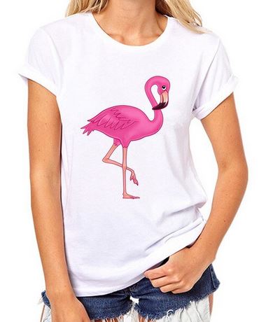 t-shirt motif flamant rose air coquin timide