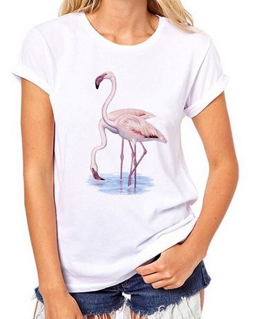 t-shirt flamant rose pour femme style sobre boheme