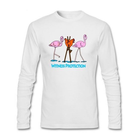 t shirt homme manches longues flamant rose