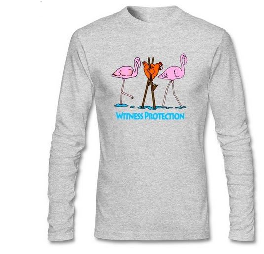 t shirt flamant rose manches longues homme
