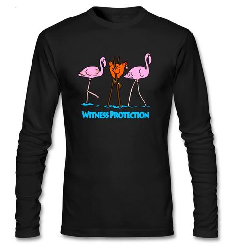 t-shirt flamant rose manches longues homme coton