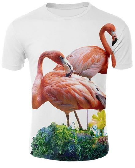 image flamant rose sur t shirt pour homme