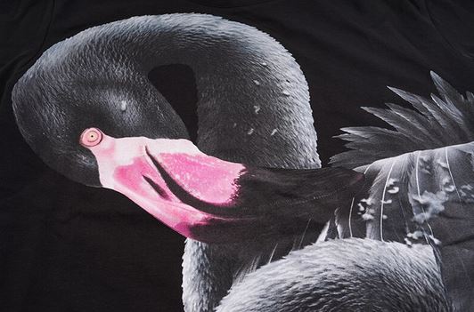 T-shirt Homme Flamant Rose Noir