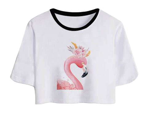top fille flamant rose croc top pas cher