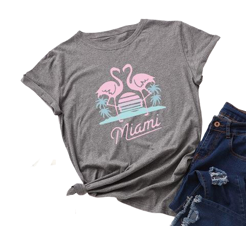 t-shirt flamant rose femme ado pas cher