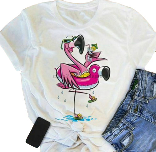 t-shirt flamant rose femme