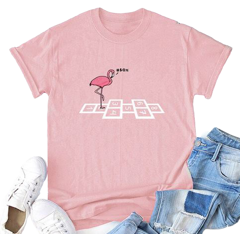 t shirt flamant rose pastel doux calme
