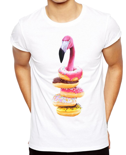 t-shirt flamant rose homme humour coton