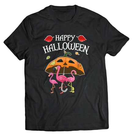 t shirt homme avec flamant rose halloween
