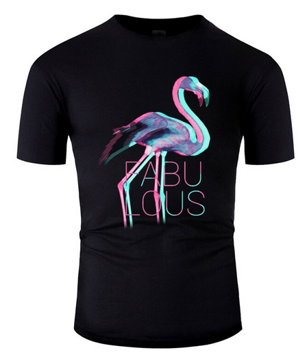 t-shirt avec imprimé flamant rose homme