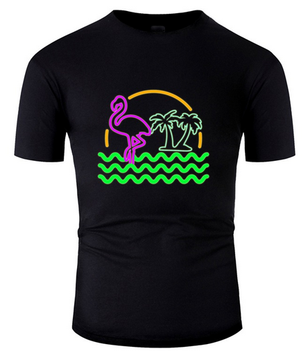 t shirt avec imprime flamant rose homme