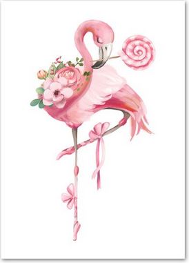 Tableau Flamant Rose Danseuse